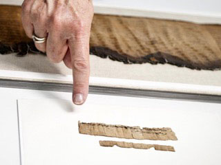 The document is preserved in the Israel Antiquities Authority’s Dead Sea Scrolls laboratories. Photo: Shai Halevi, courtesy of the Israel Antiquities Authority.