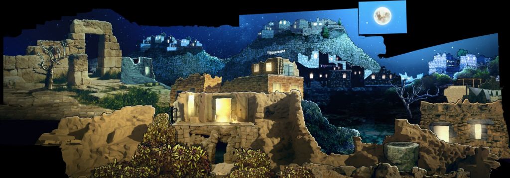 A screenshot from the new 'Hallelujah' night-time attraction at the City of David in Jerusalem. (courtesy AVS)